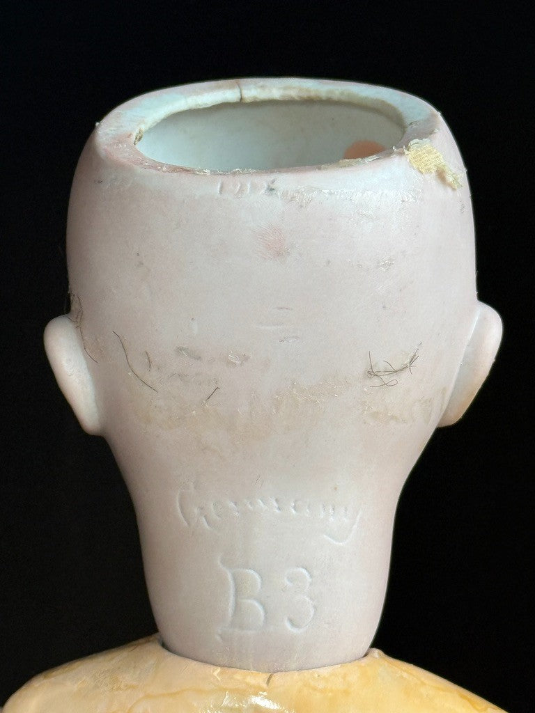 Antique German 22” Goebel B3 Bisque Head Composition Body Doll