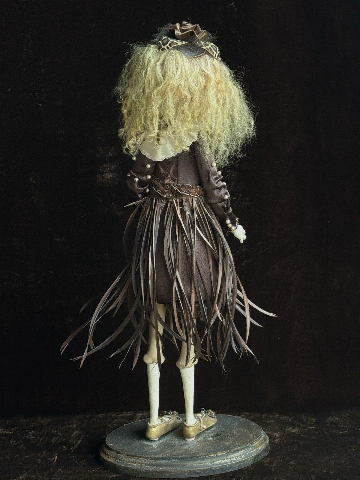 OOAK NIADA 17.5” Artist Ankie Daanen Paper Clay Mixed Media Character Doll