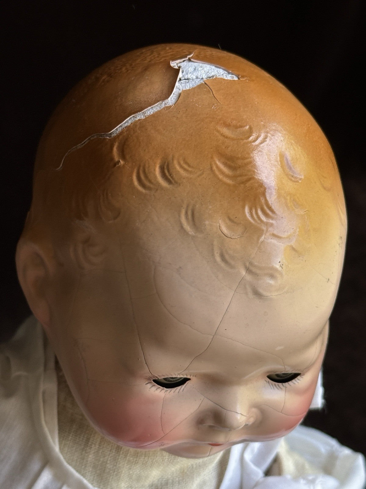 2 Rare Antique American Character Teenie Weenie Composition Cloth Baby Dolls