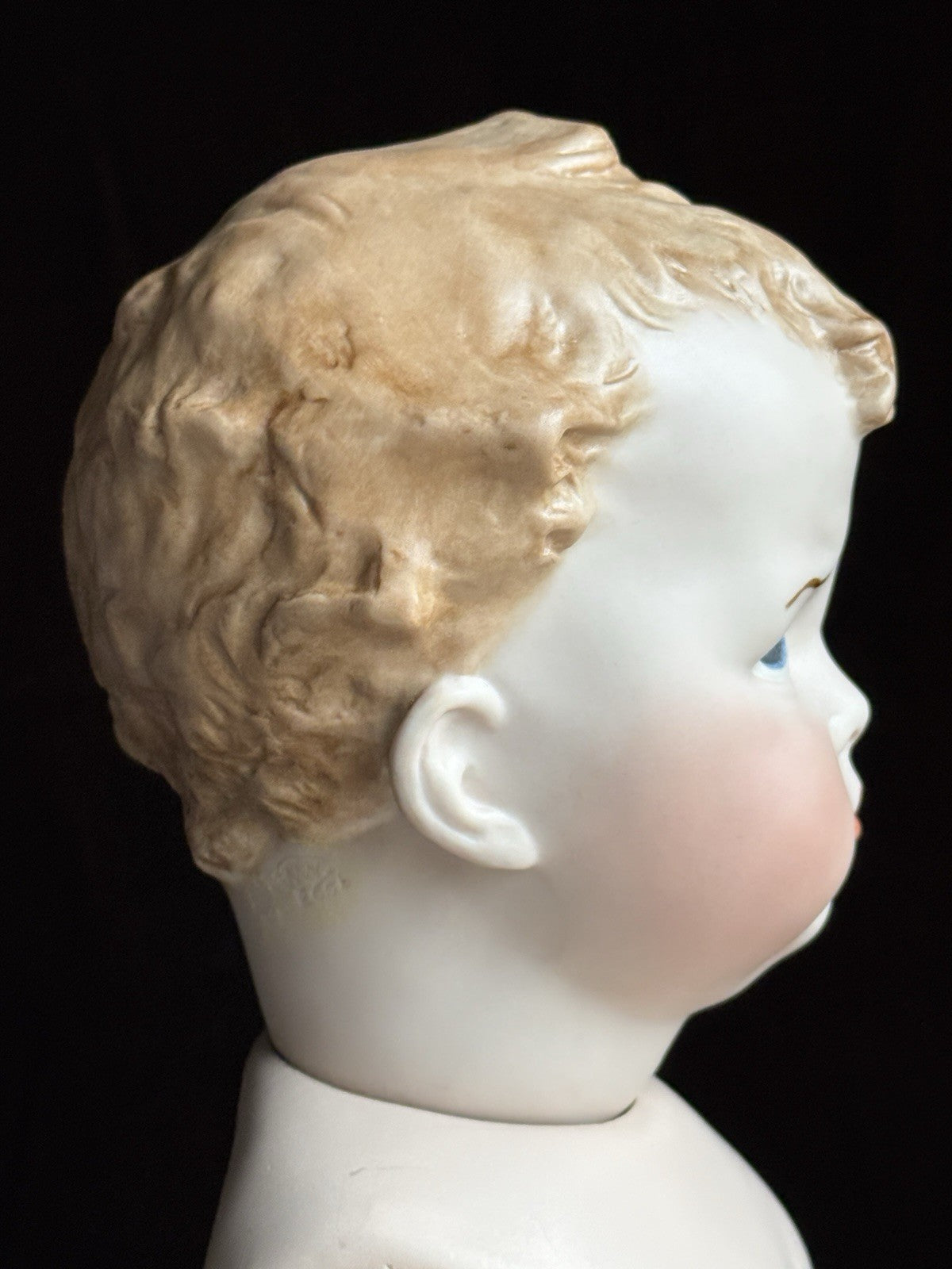 Porcelain Comp 18” Repro of Antique Gebruder Heubach 8644 Grumpy Character Doll