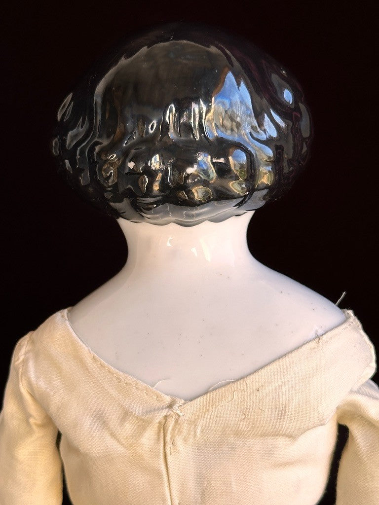 Antique German 16.5” Flat Top Highbrow China Shoulder Head Doll