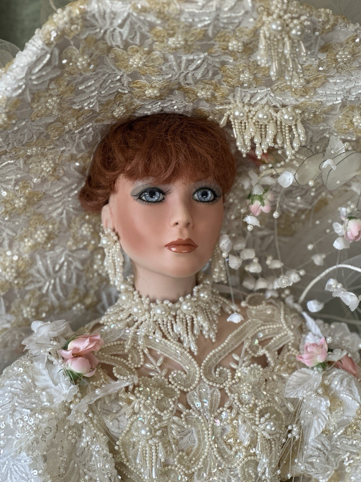 Collectible Large 42” Porcelain Doll “Victoria ” by Rustie LE 1500 COA/Stand