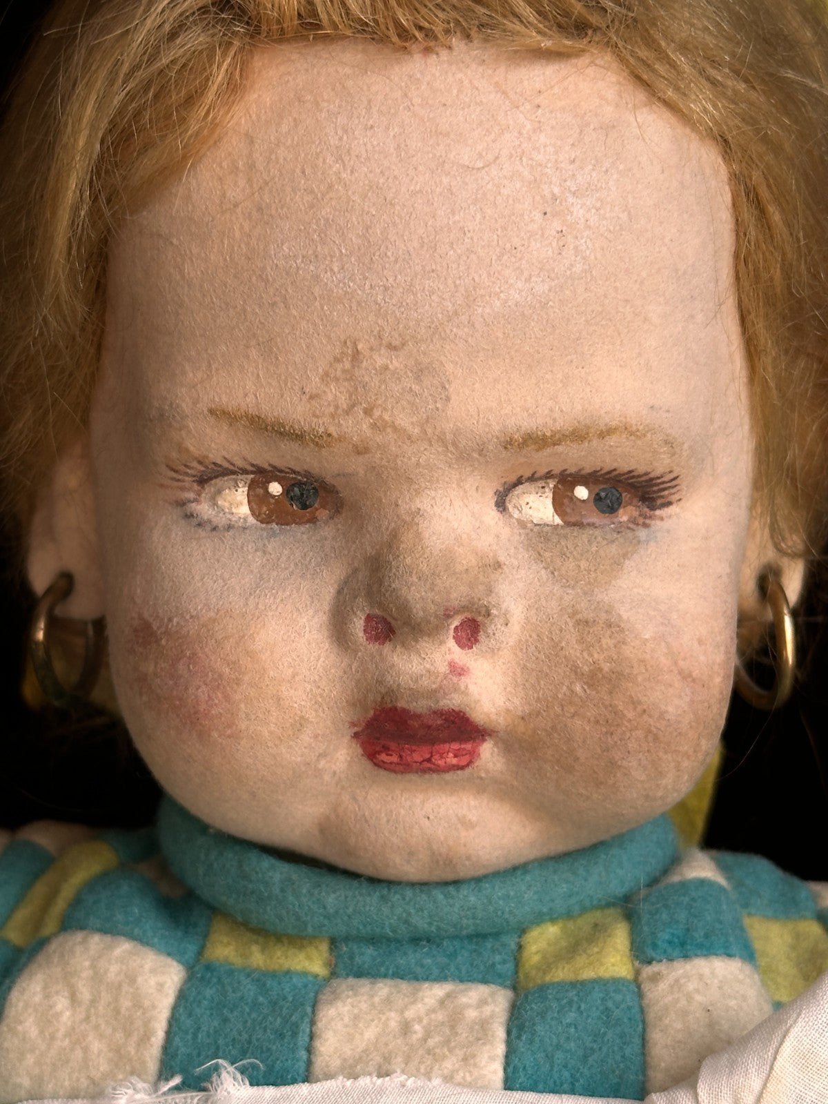 Vintage Italian 18" Lenci Grugnetto 1500/B Series Felt Grumpy Doll