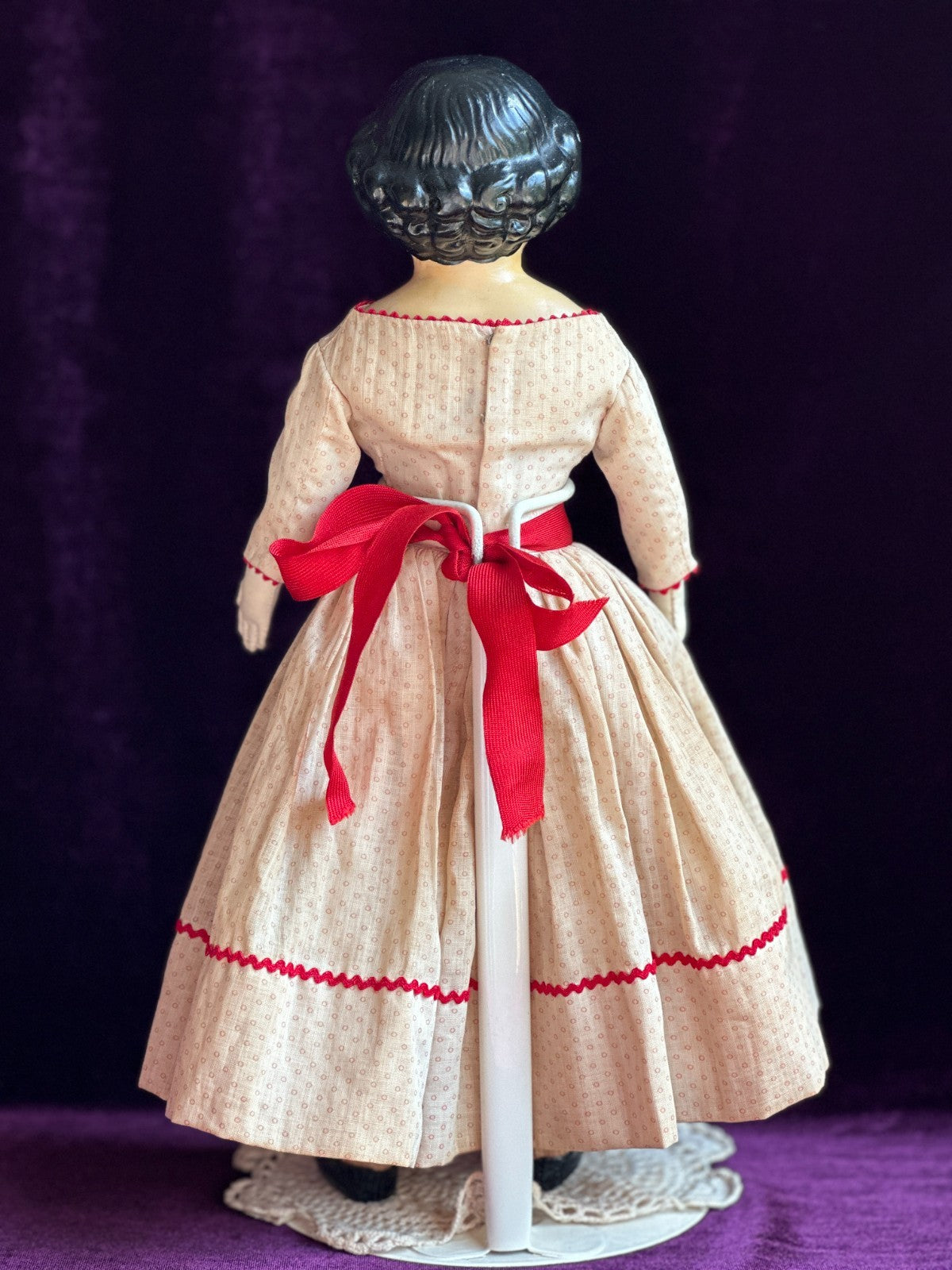 Antique German 15” Dressel Marked Holz-Masse Papier Mache Head Cloth Body Doll