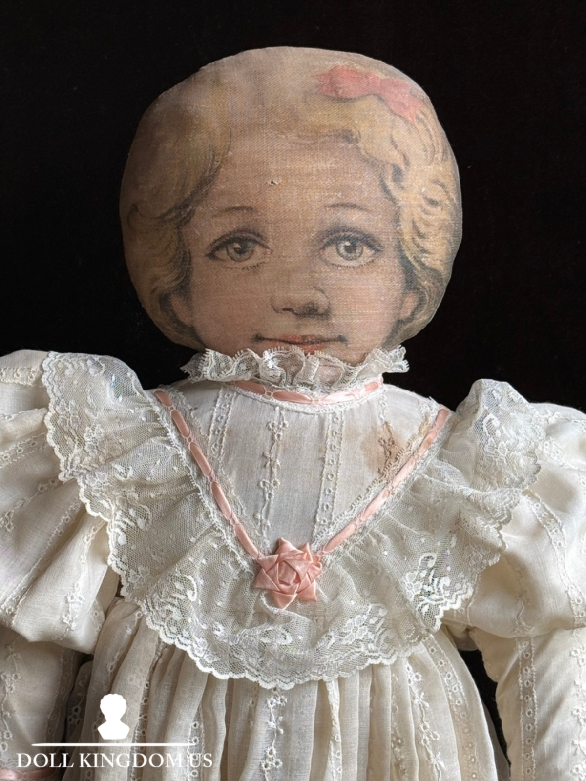 Antique Large 24” Art Fabric Mills Merrie Marie Lithograph Cloth Rag Doll