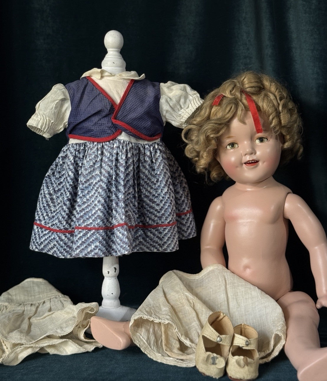 Antique 1930’s Composition 21” Shirley Temple Doll by Ideal Company