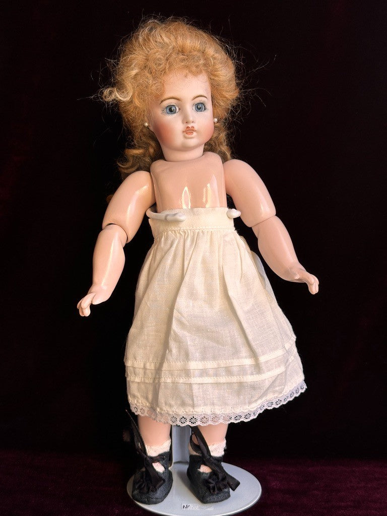 Vintage Porcelain Composition 12.5” Reproduction of Antique French Bru Jne Doll