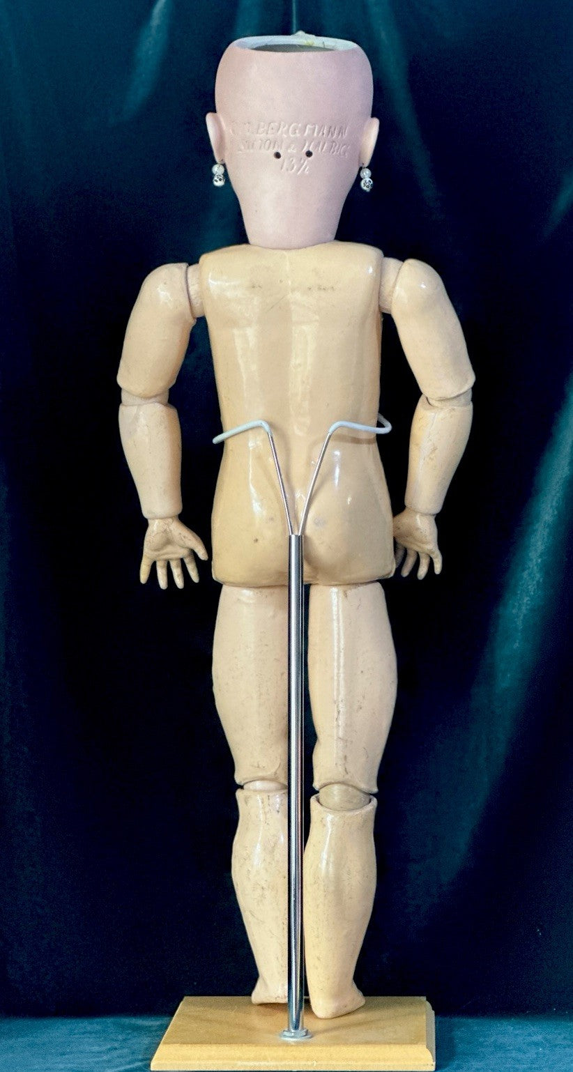 Antique German C.M. Bergmann and Simon Halbig Bisque Head 29” Doll
