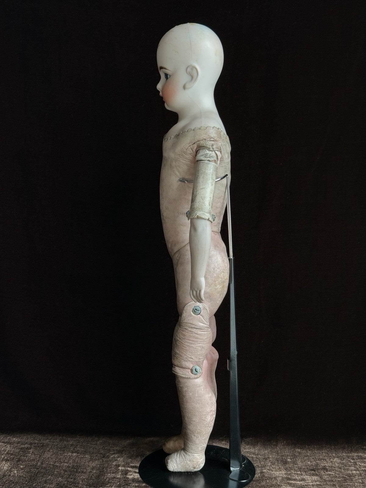 Antique German 20.5” Kling Solid Dome Bisque Shoulder Head Doll