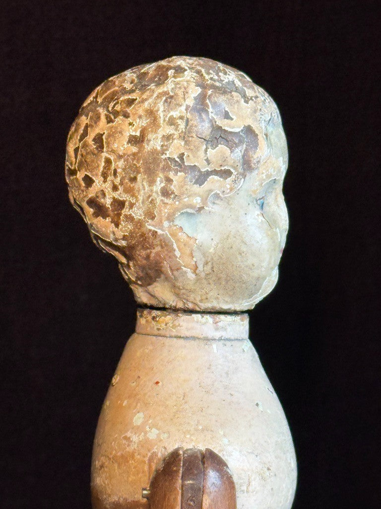 Antique American Mason & Taylor 11.5” Wood Metal Doll