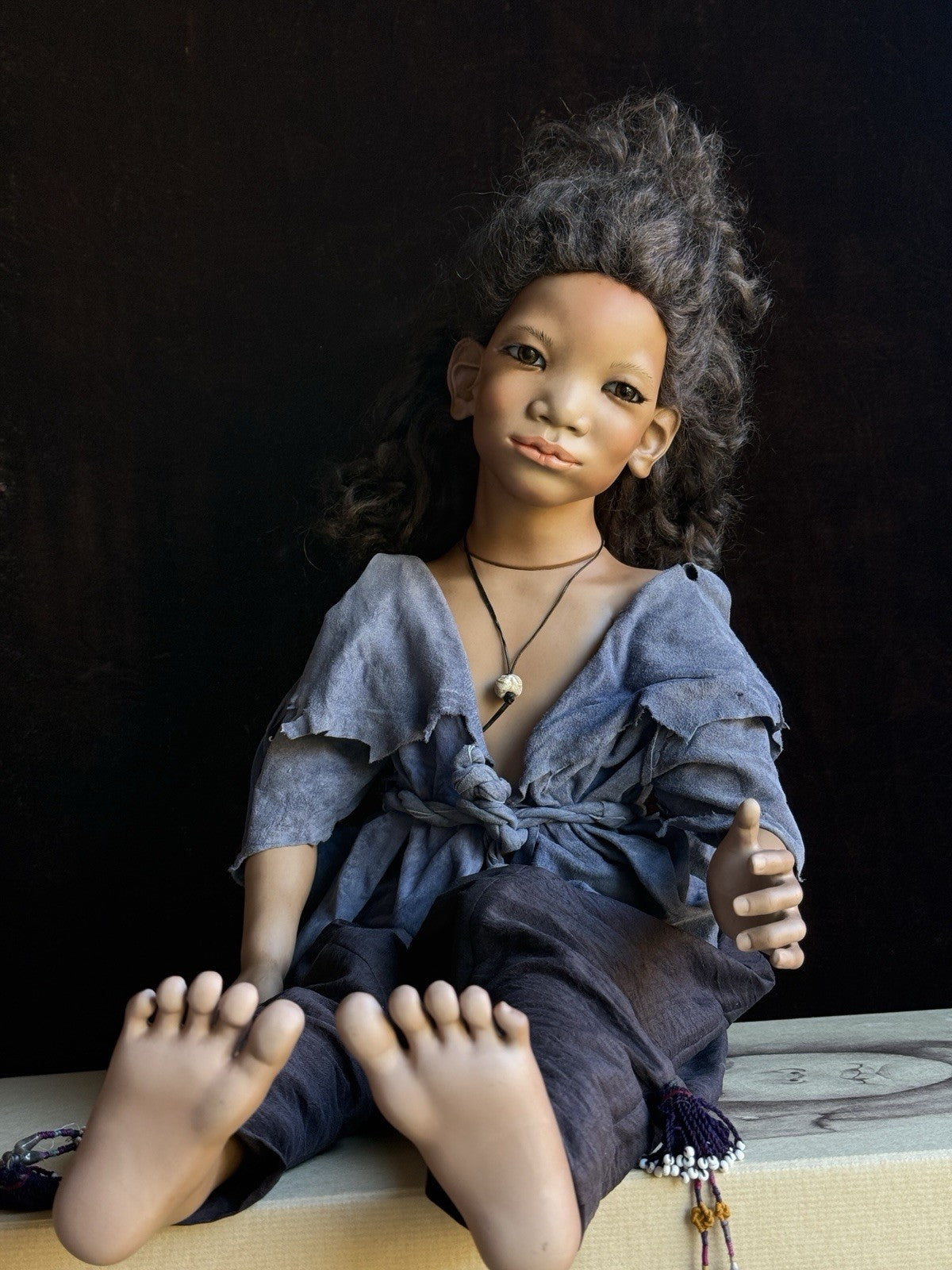 Rare Lifelike Annette Himstedt 29” Porcelain Doll Dalamari New in Box LE 80