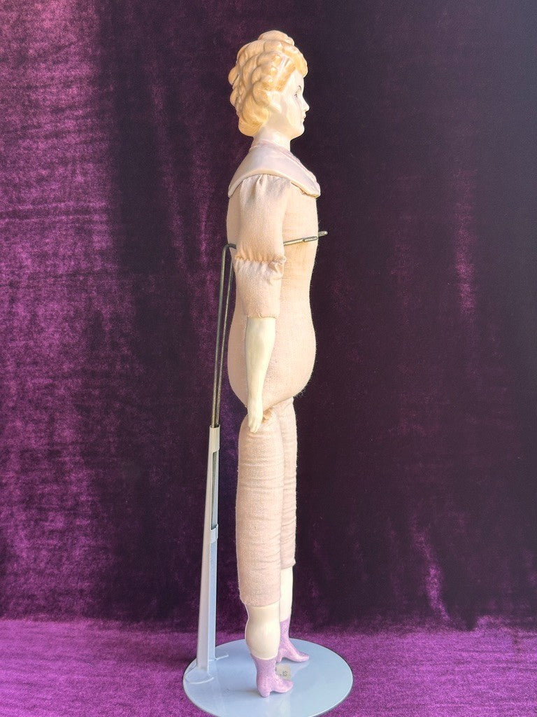 Vintage 22” Reproduction of Antique German China Fashion Doll