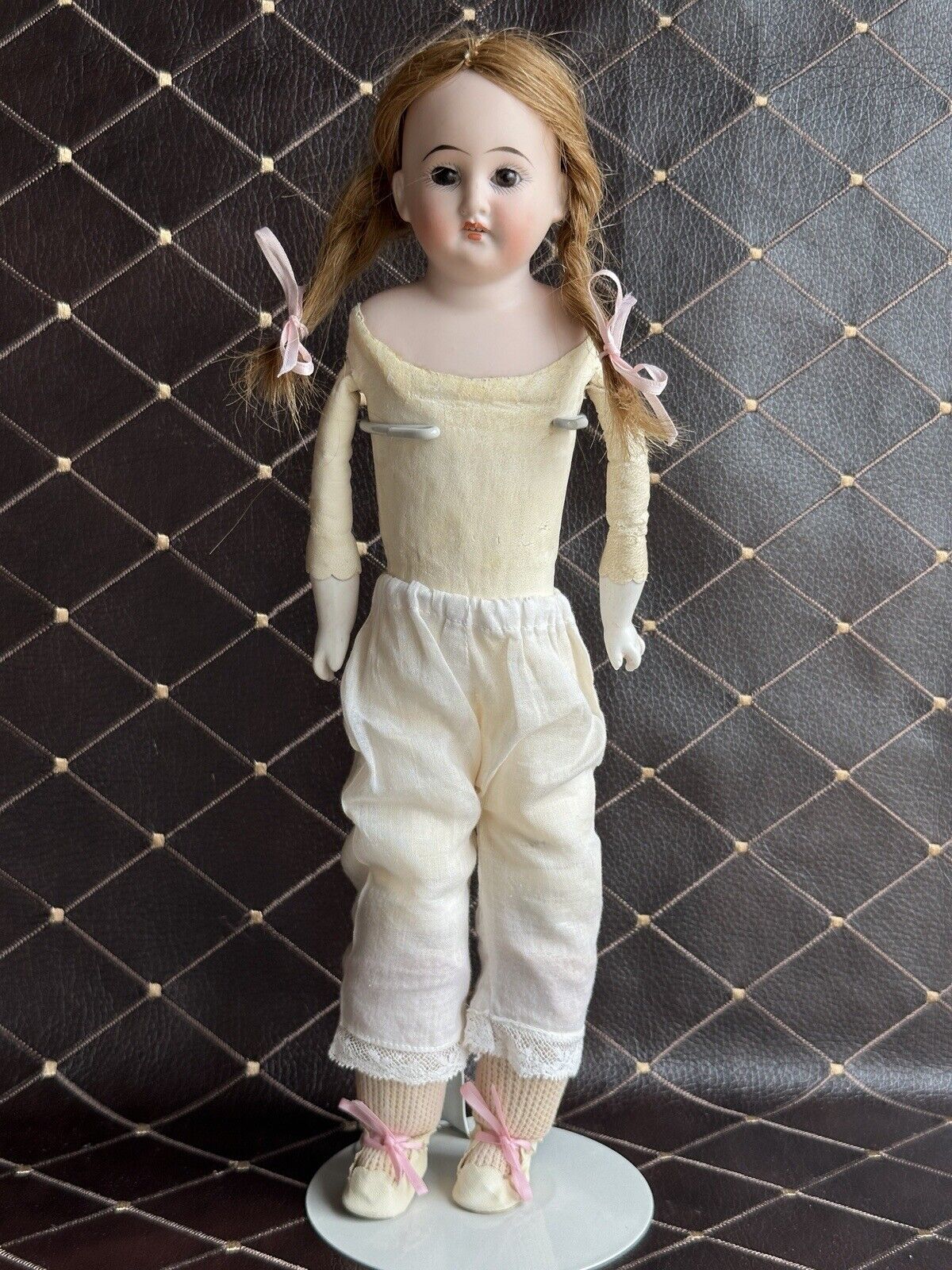 Antique German 14.5” Cuno & Otto Dressel COD 93 DEP Bisque Shoulder Head Doll