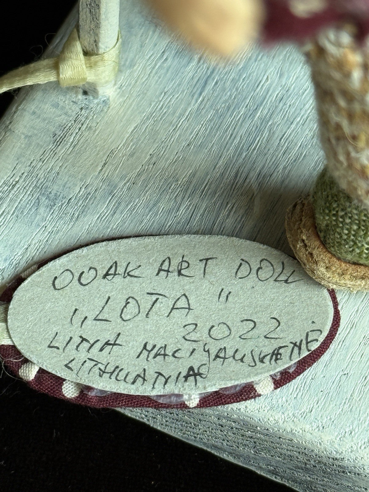 OOAK Contemporary 10.5” Lithuanian Artist Mixed Media Girl Doll with Stand & Tag