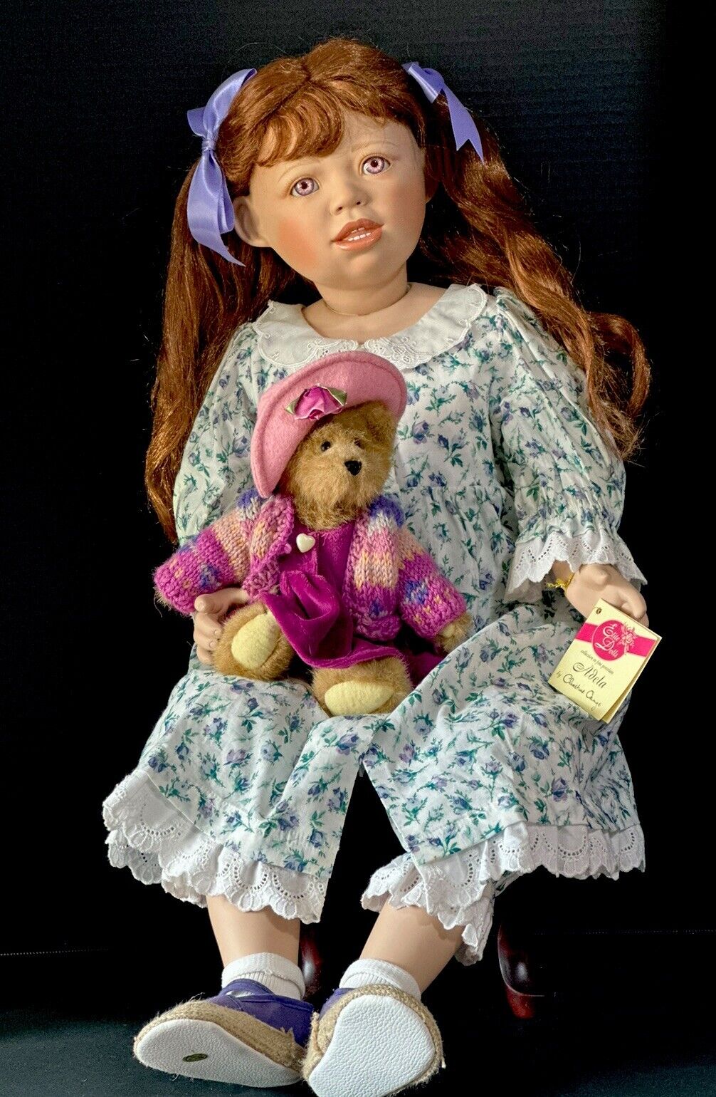 Lifelike 28” Collectible Porcelain Doll “Adela” by Christine Orange LE 500