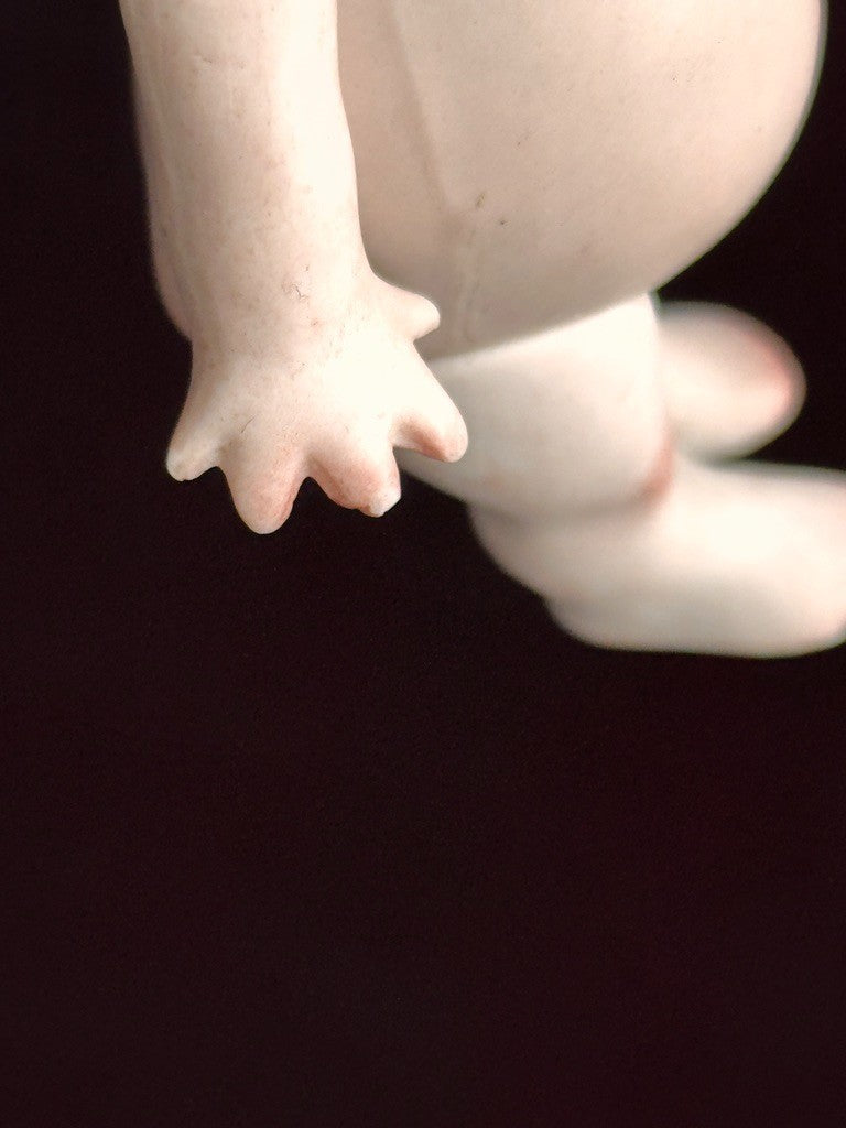 Rare Antique Rose O’Neill All-Bisque 5.125” Kewpie Doll  Blue Wings Jointed Legs