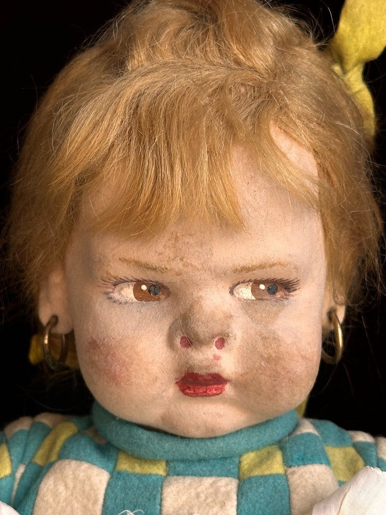 Vintage Italian 18" Lenci Grugnetto 1500/B Series Felt Grumpy Doll