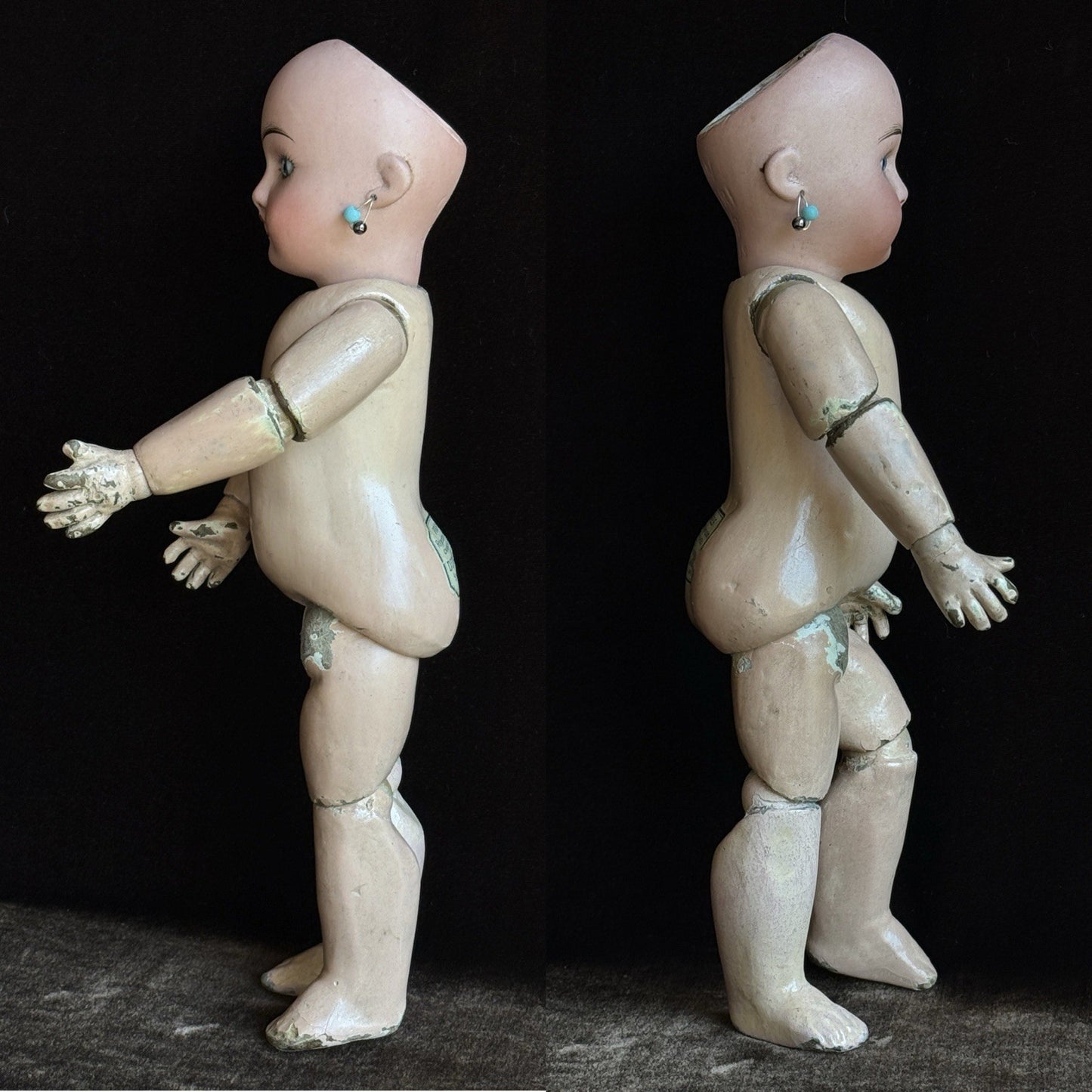 Antique French 11.5” Leon Prieur Mon Cheri Bleuette-size Bisque Head Doll