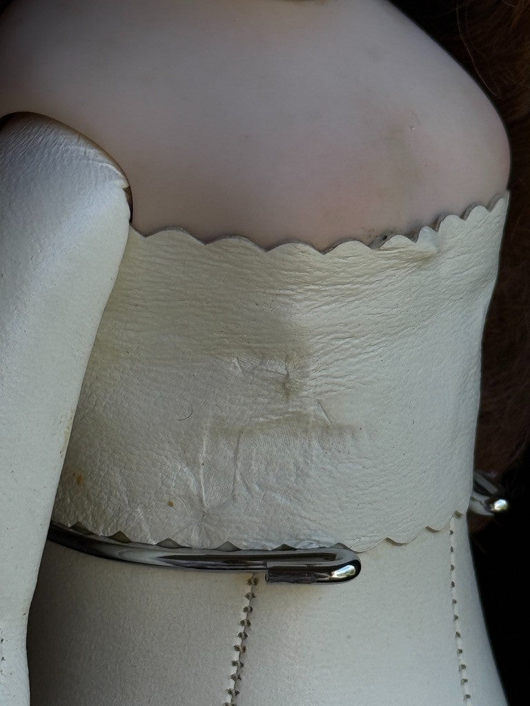 Vintage 15” Repro of Antique French Bru Jne Porcelain Leather Doll by Calli Lou