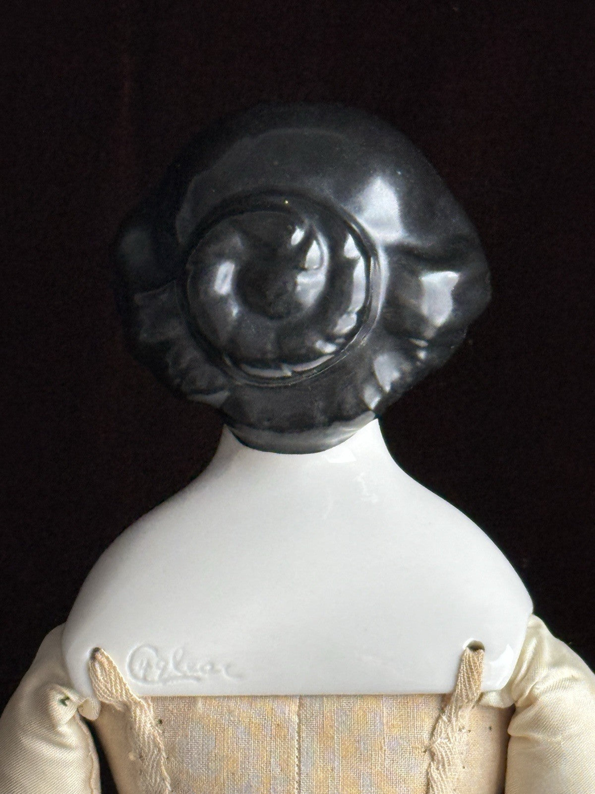 Vintage 18.5” Repro of Antique German Jenny Lind China Head Doll by Emma Clear