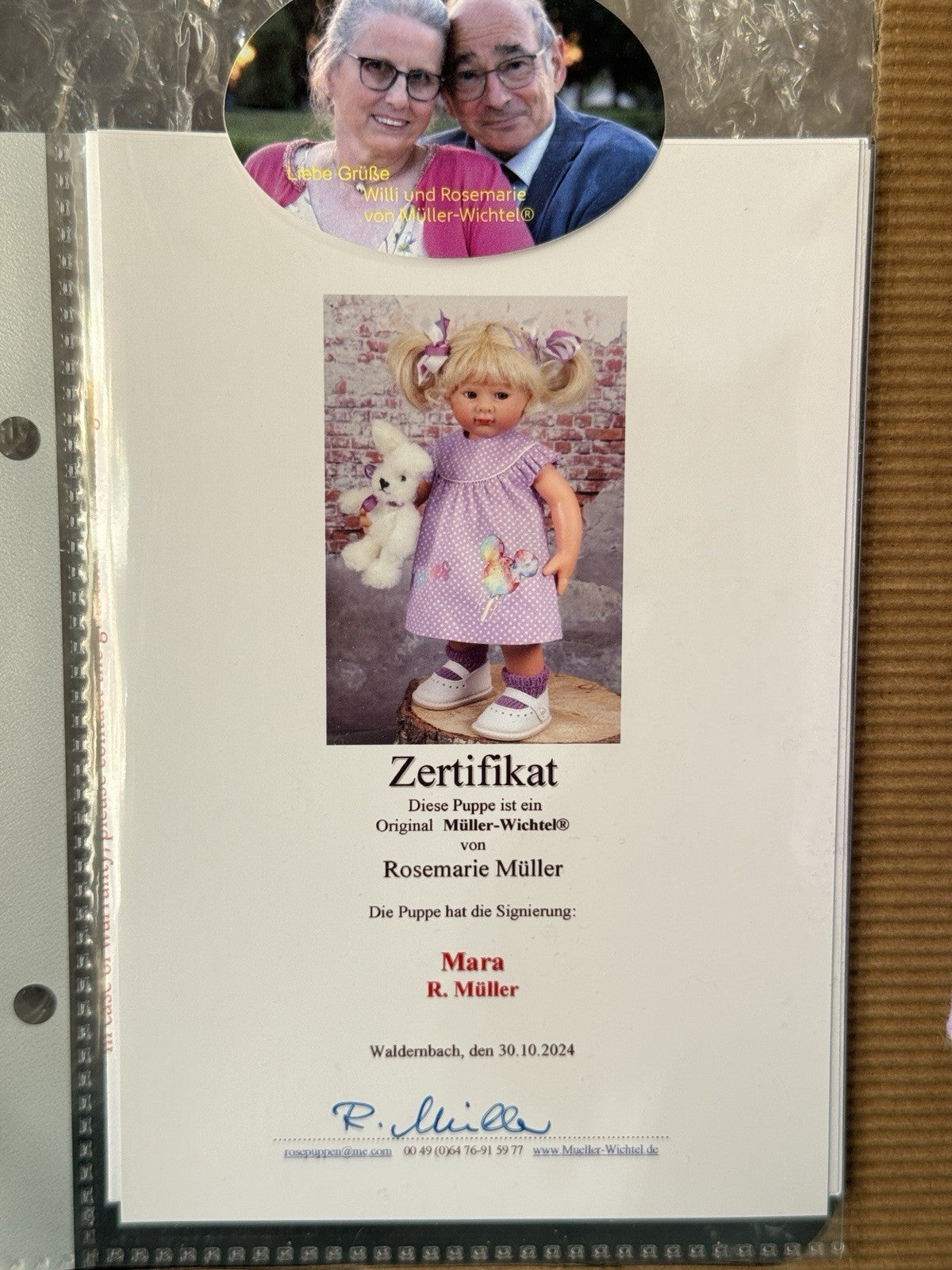 MIB Artist Wichtel Muller 12” Vinyl Doll “Mara” Box/COA/Toy