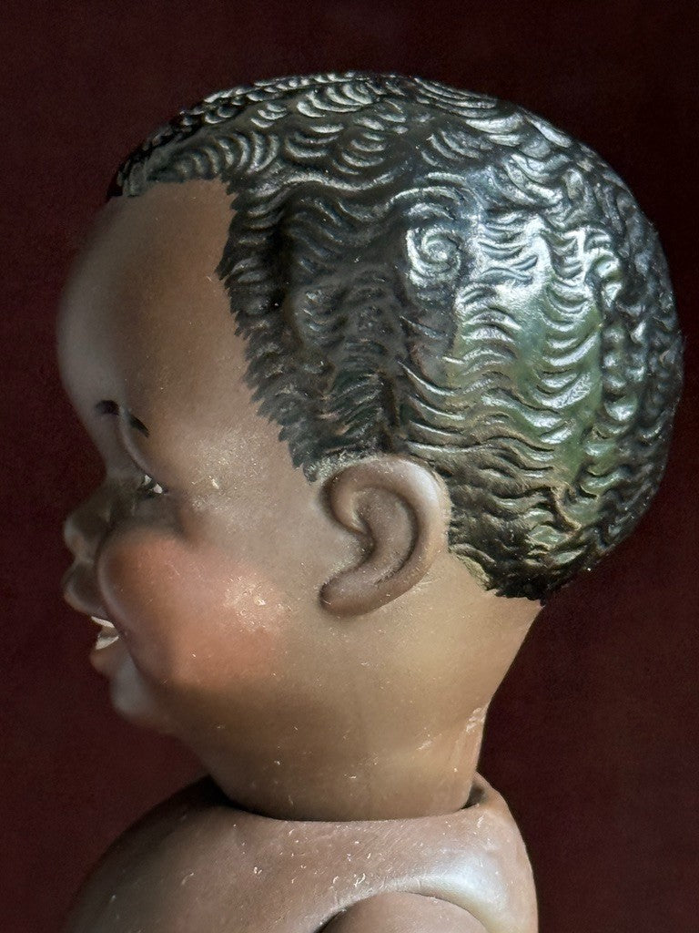 Vintage 9.5" All Porcelain Dark Complexion Girl Doll