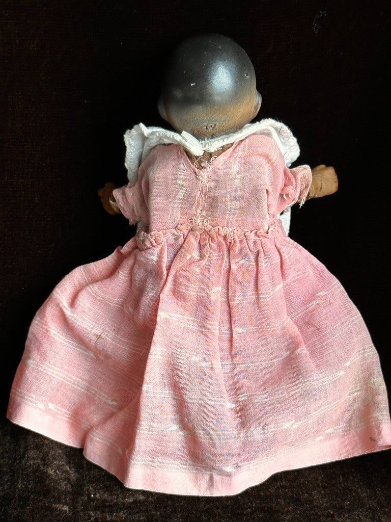 Antique German 6.25” Armand Marseille Dream Baby Dark Complexion Mechanical Doll