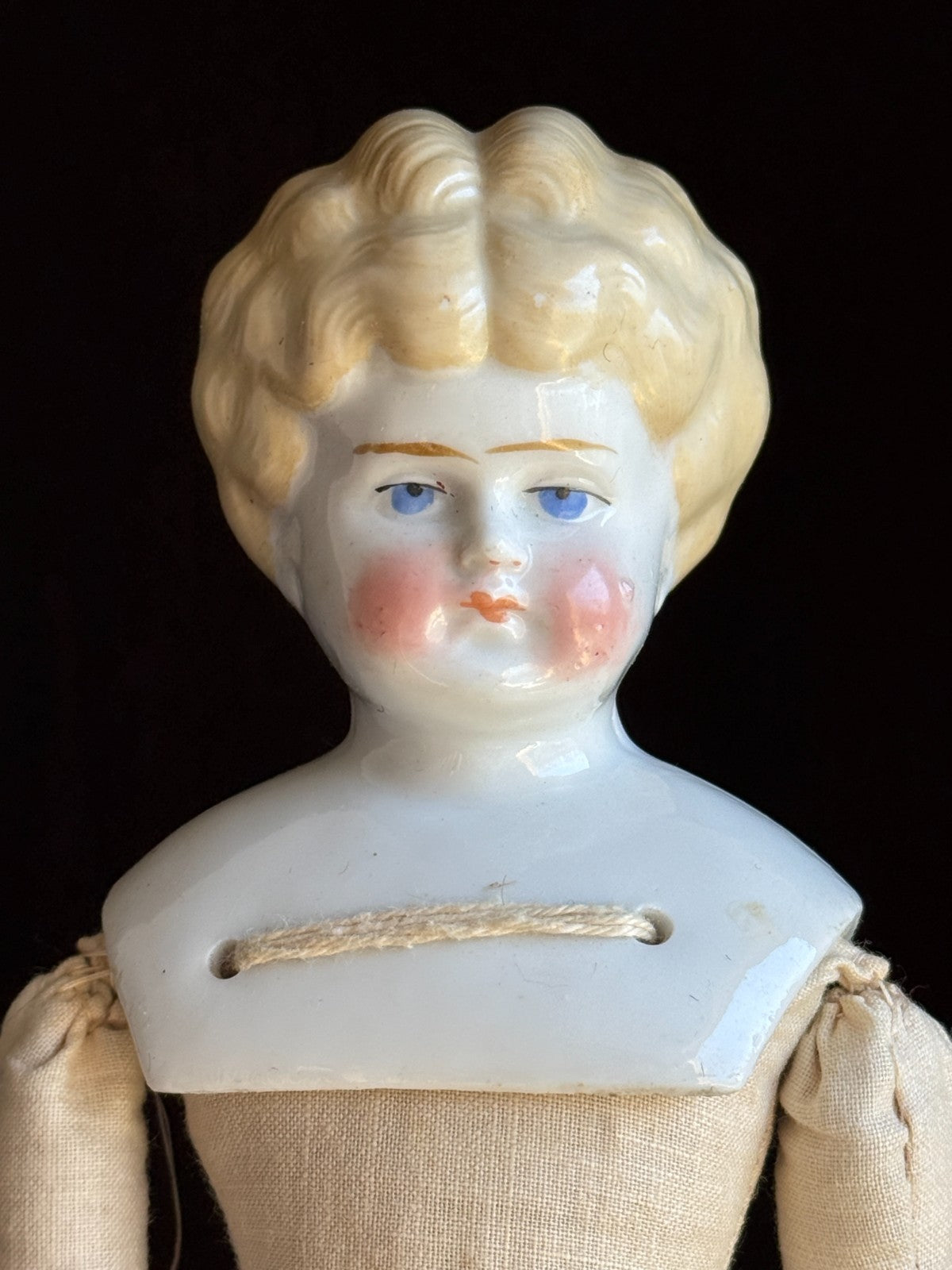 Antique German Hertwig 14.5” China Head Doll