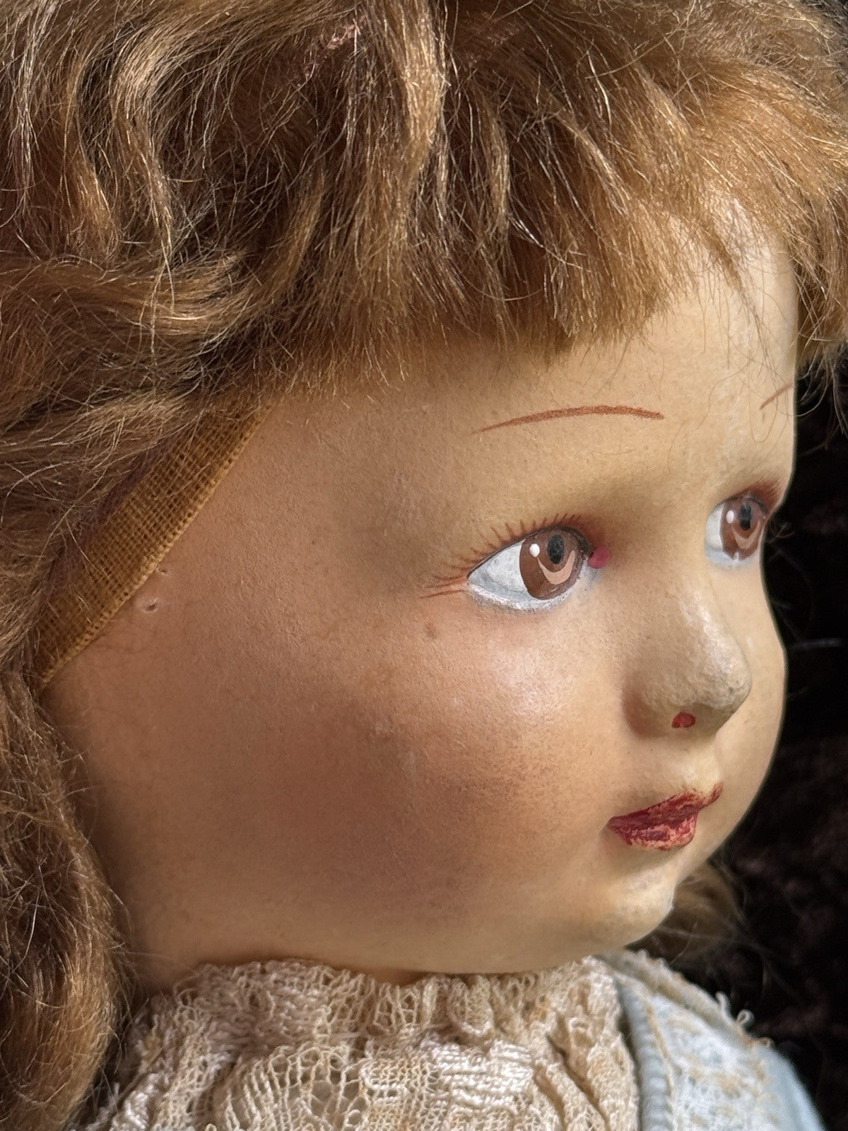 Vintage French 17” Raynal (?) Cloth Felt Character Doll