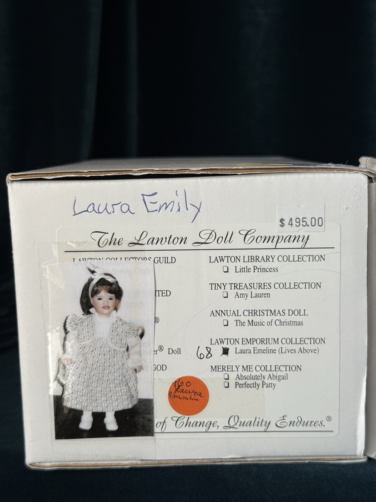 MIB Wendy Lawton “Laura Emeline” Wooden Body 8” Doll LE 250 Box/COA/Tag