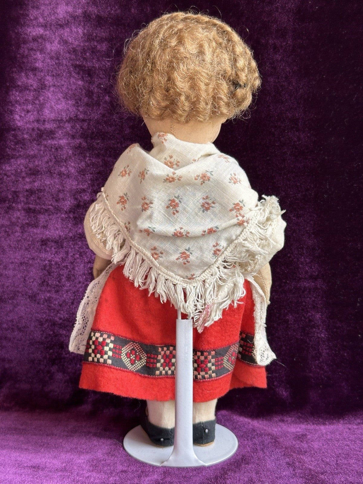 Lot of 2 Antique German 10” Gebruder Bing Cloth Boy and Girl Dolls