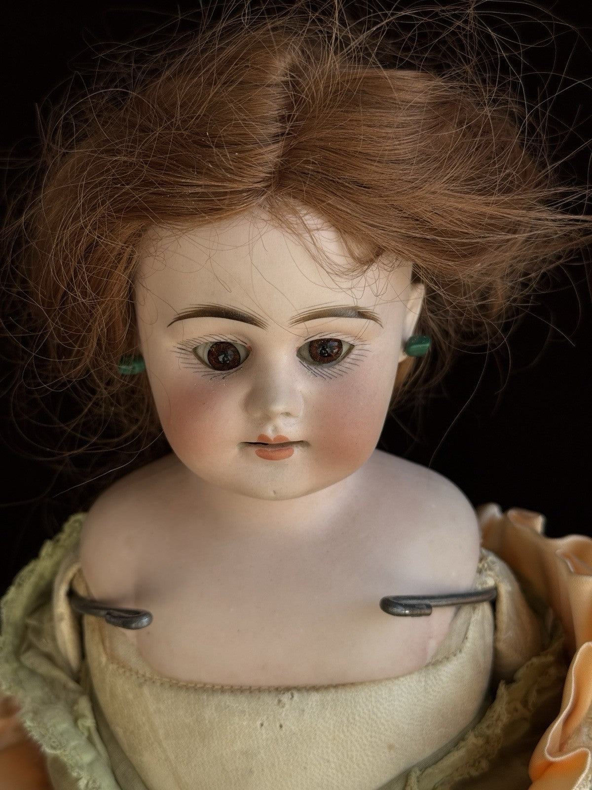 Antique German 20” Gebrüder Kuhnlenz (?) Bisque Shoulder Head Doll