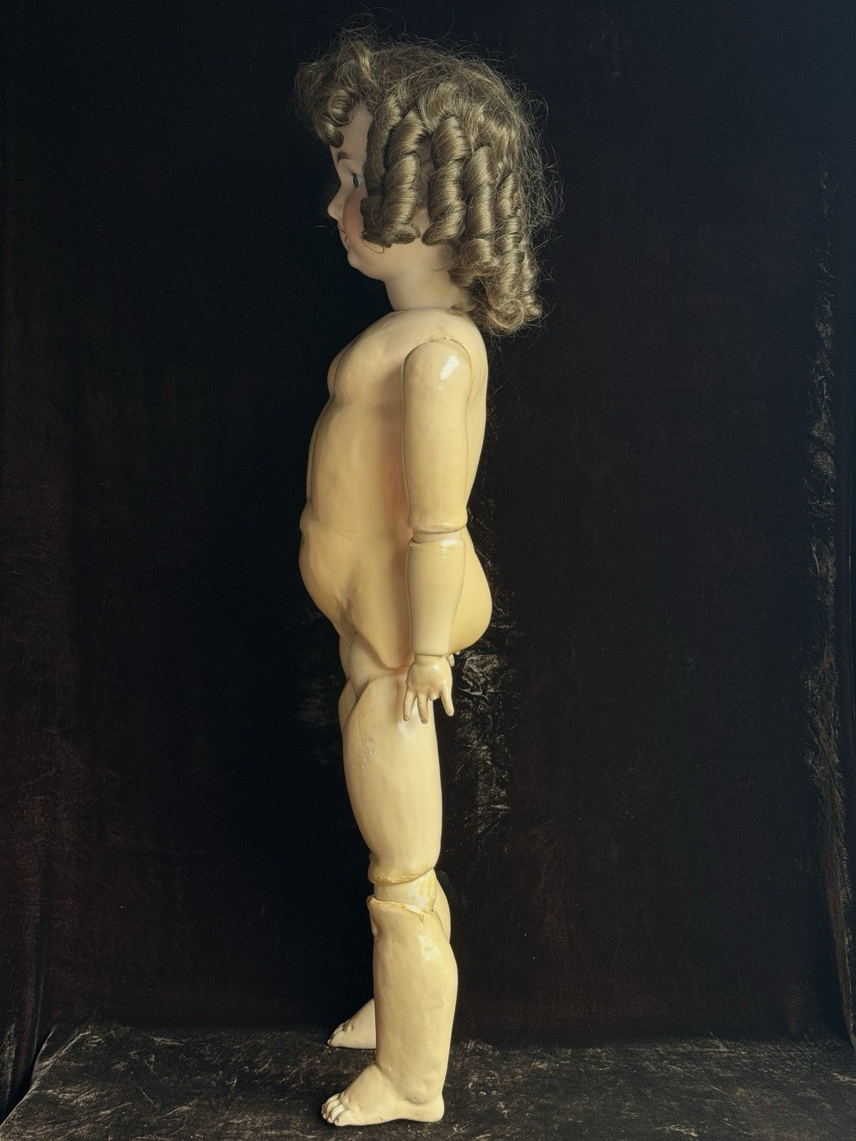 Large Antique German 34” Armand Marseille Bisque Head Doll