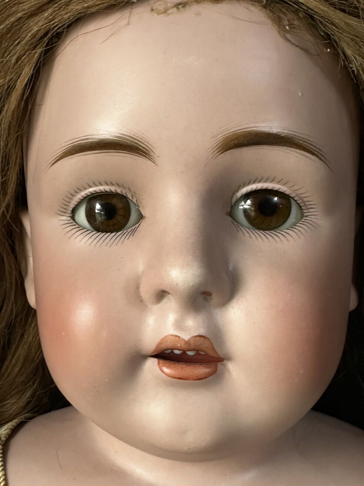 Large 30” JDK Kestner Mold 154  Bisque Head/Shoulder Leather Body Doll