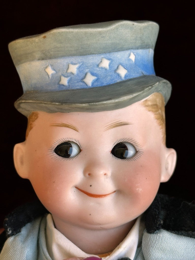 Antique German Max Handwerck U.S. 1 Elite Googly Uncle Sam Bisque Character Doll