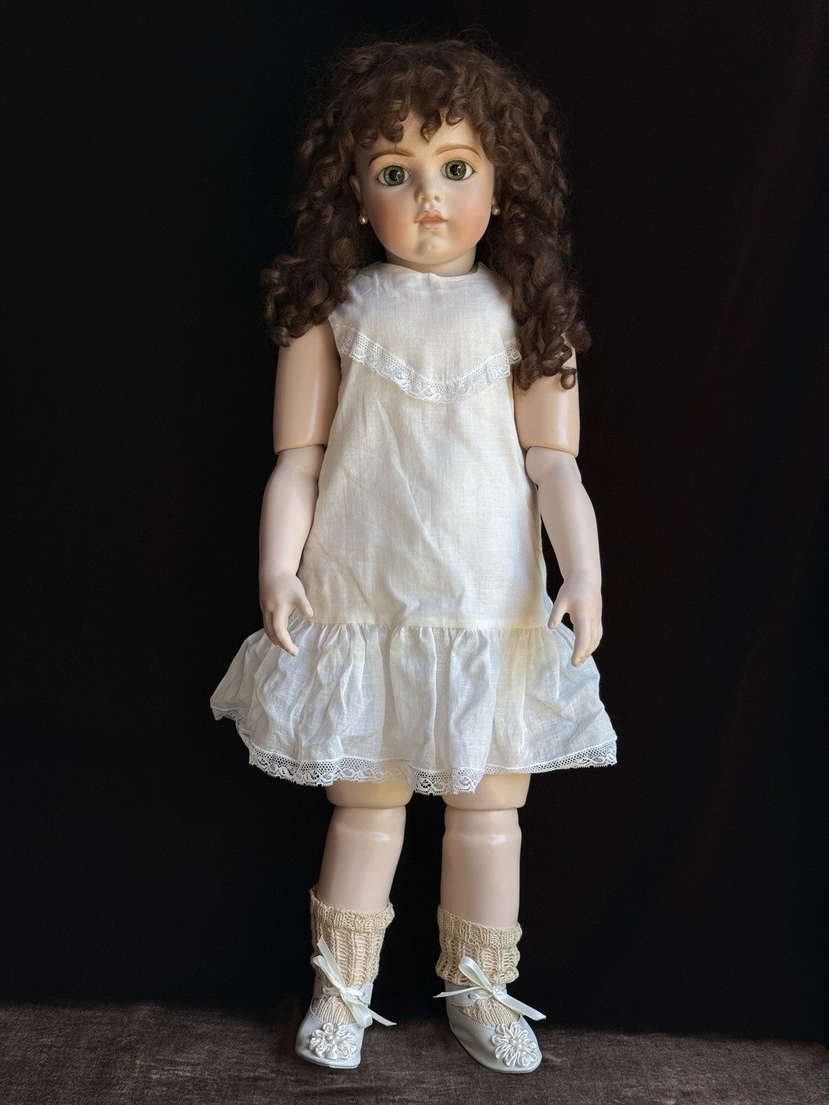 Large Porcelain Compo 28” Repro of Antique French Bru Jne Doll By Jamie Englert