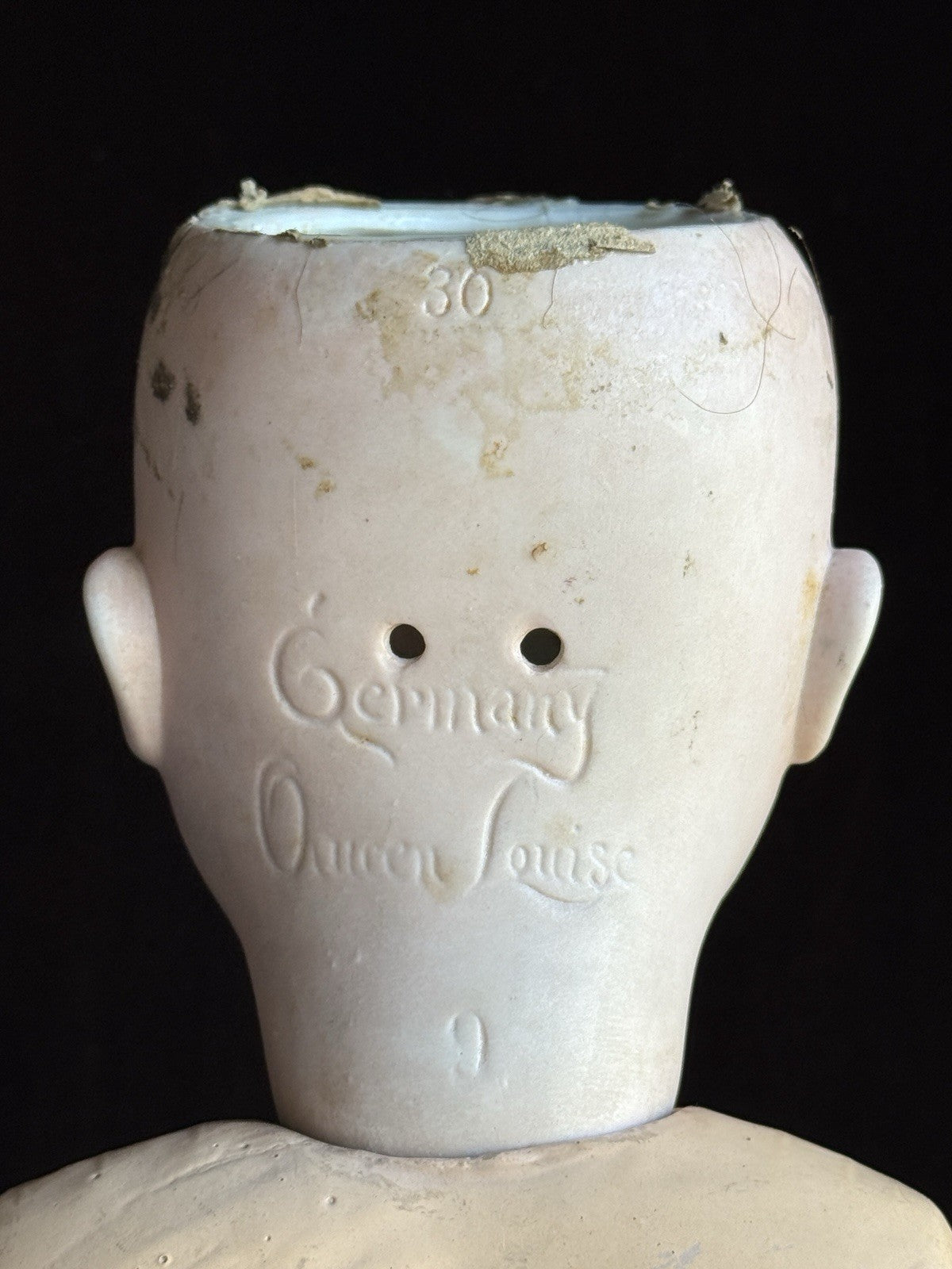 Antique German 25” Queen Louise Bisque Head Composition Body Doll