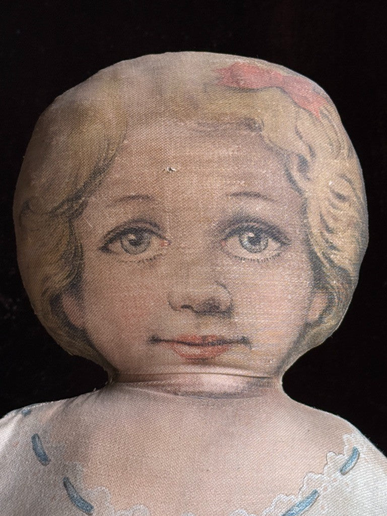 Antique Large 24” Art Fabric Mills Merrie Marie Lithograph Cloth Rag Doll