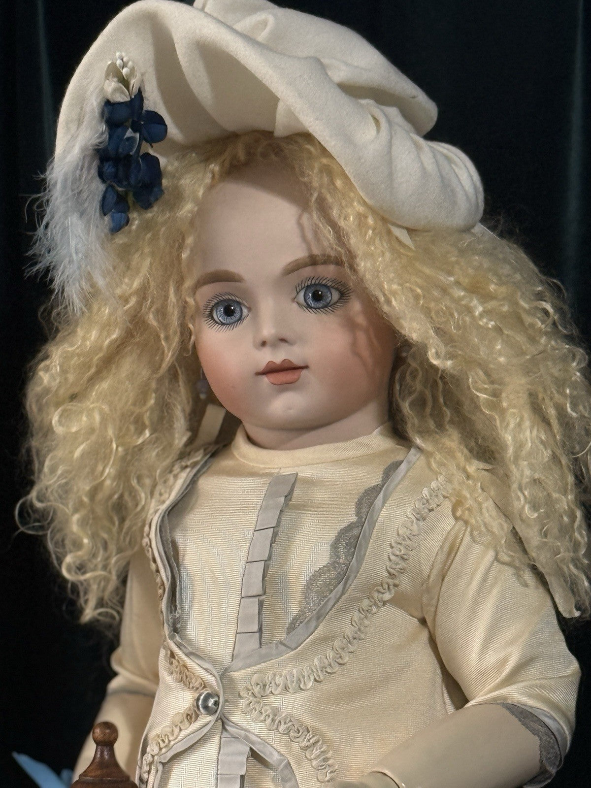 Vintage Reproduction of Antique French Bru Jne R 27” Doll Porcelain Head