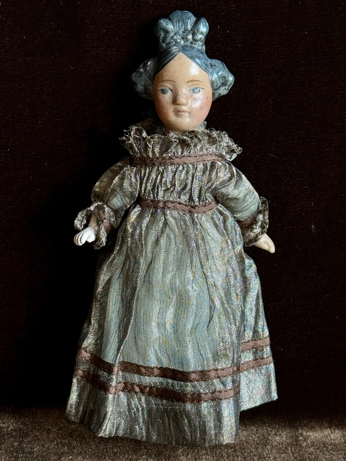 Collectible Wendy Lawton Papier Mache (?) Repro Milliner's Model  Miniature Doll