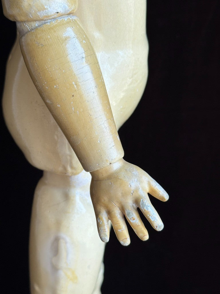 Antique German 25” Queen Louise Bisque Head Composition Body Doll