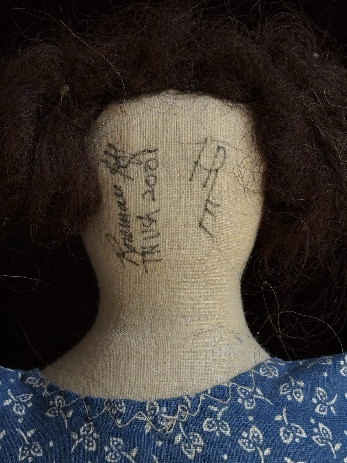 Handmade 18” Signed Cloth Folk Art Decorative Doll