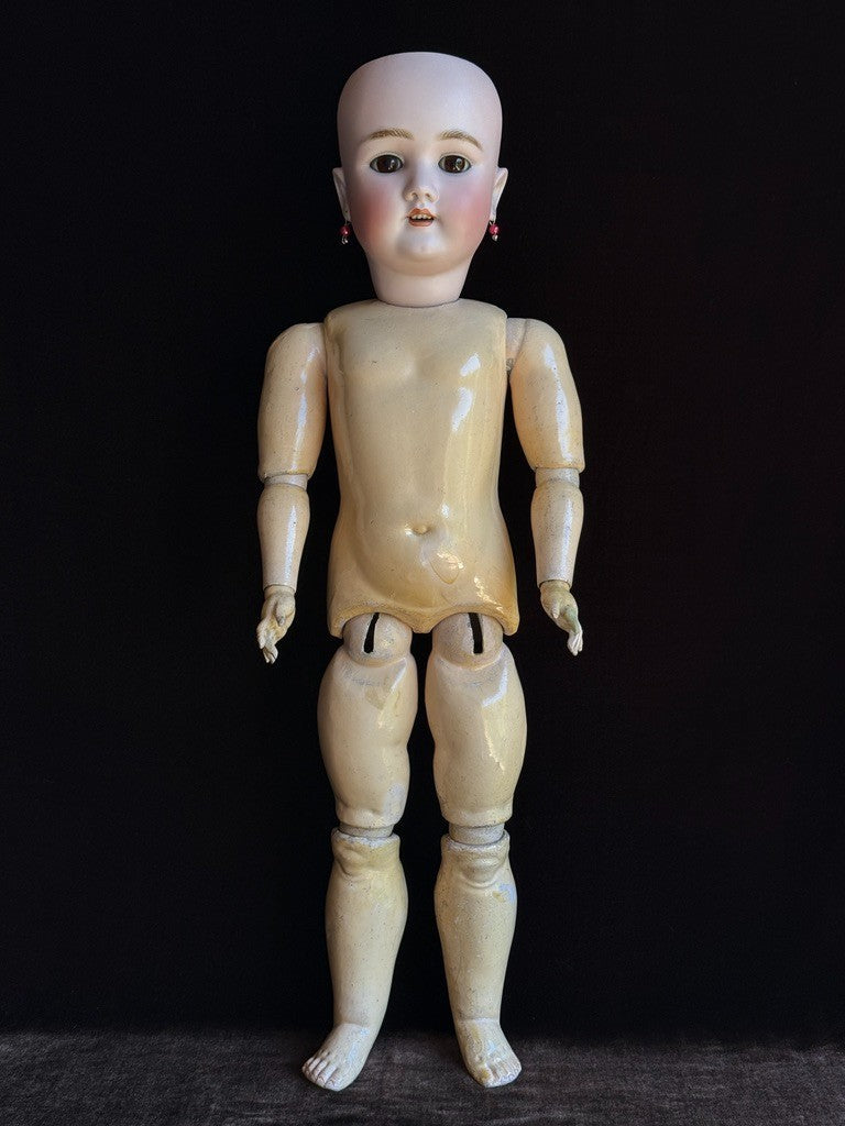 Rare Antique German 24" C.M. Bergmann and Simon Halbig Eleonore Bisque Head Doll