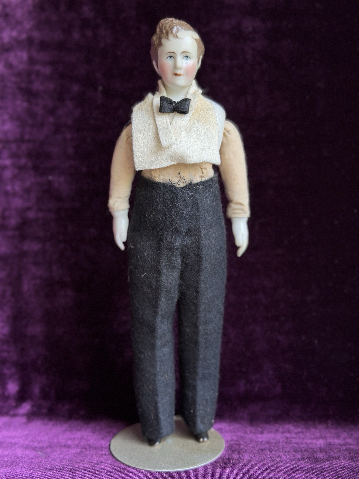 Rare 10.5” Porcelain Reproduction Of Antique German Male China Groom Doll