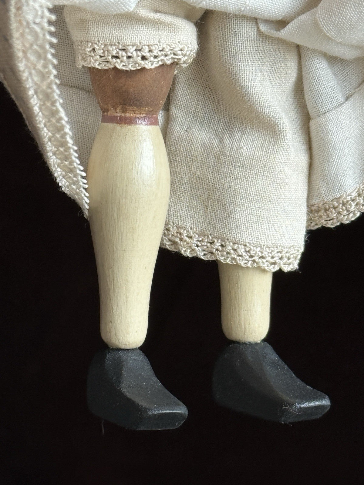 Collectible Handcarved 6.5" Wooden Hitty Girl Doll By Artist Gail Wilson