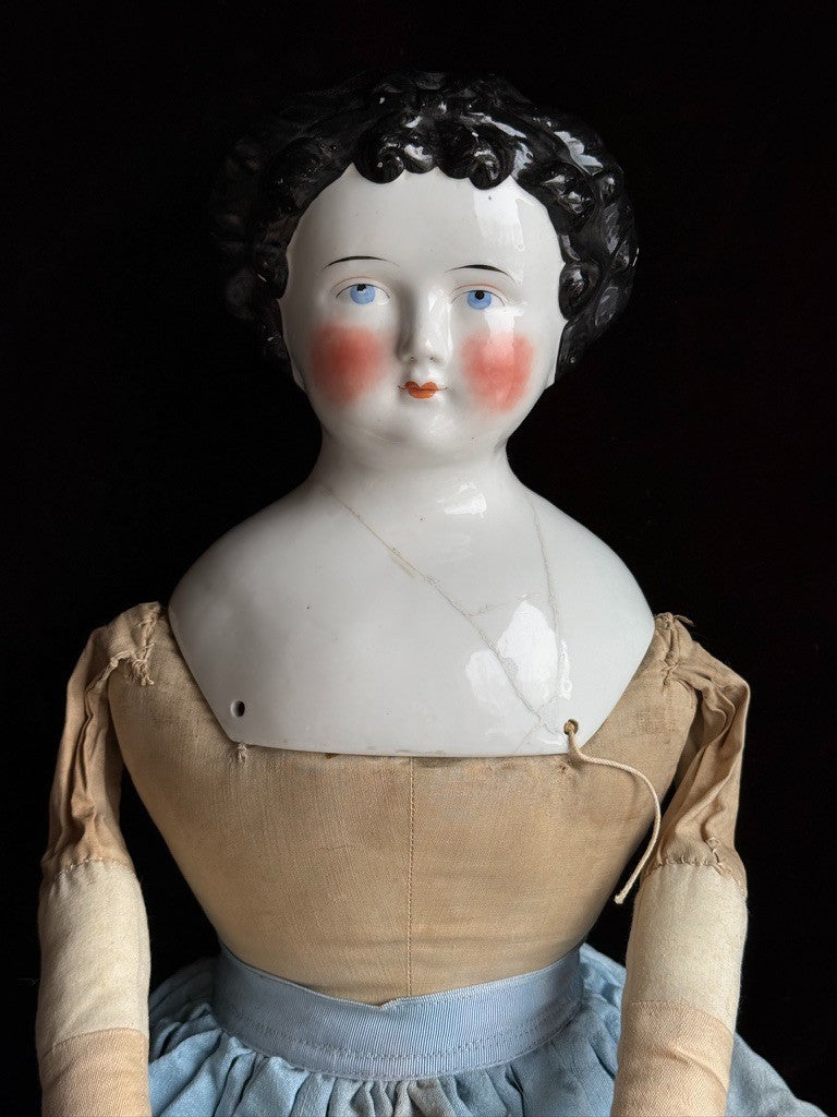 Rare Large Antique German 28” Dolly Madison China Head Doll