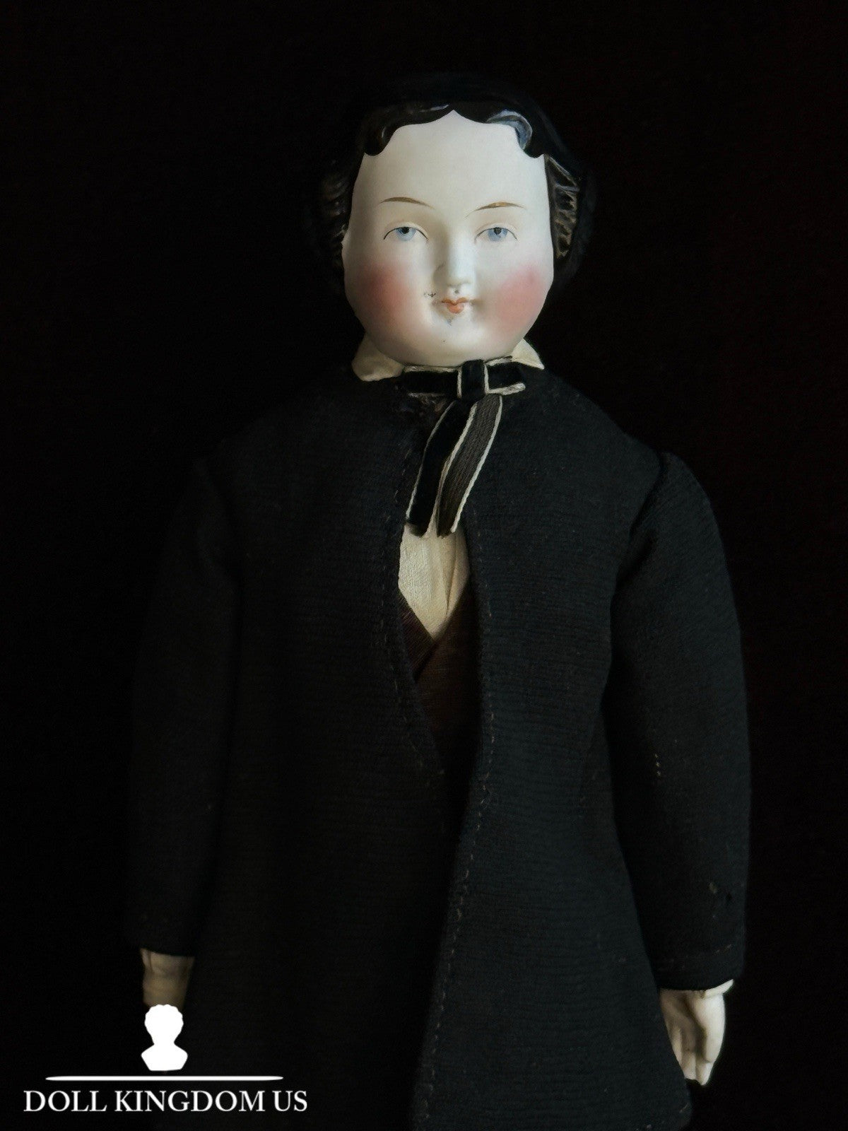 Rare Antique German 12.5” KPM (?) Male Bisque Head Parian China Doll