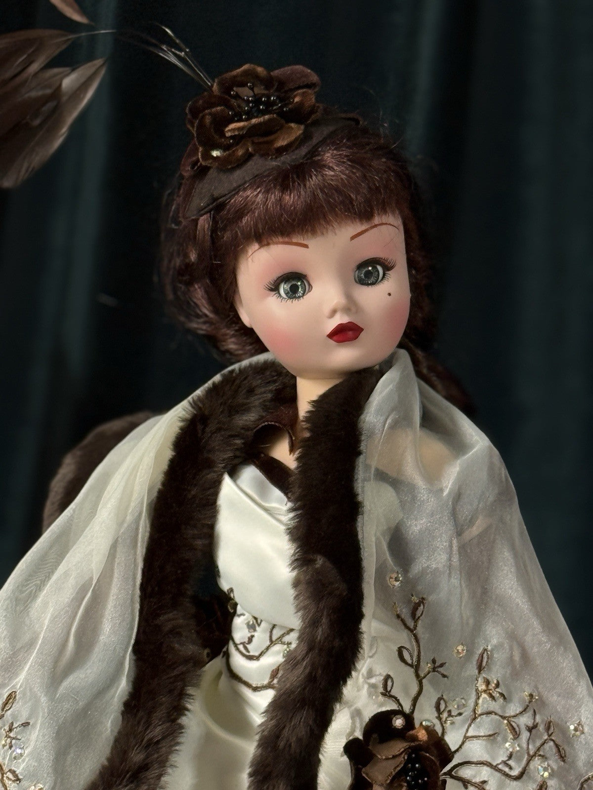 Madame Alexander Cissy Doll In Cafe Rose and Ivory Cocktail Dress Outfit