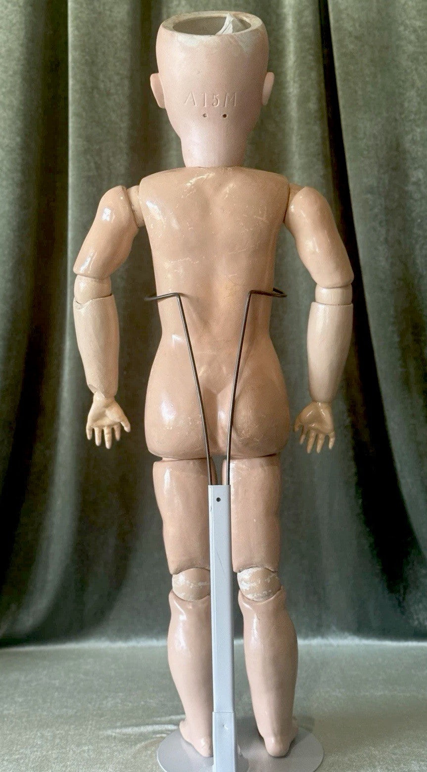 Large 34” Antique German Armand Marseille Doll Bisque Head Composition Body