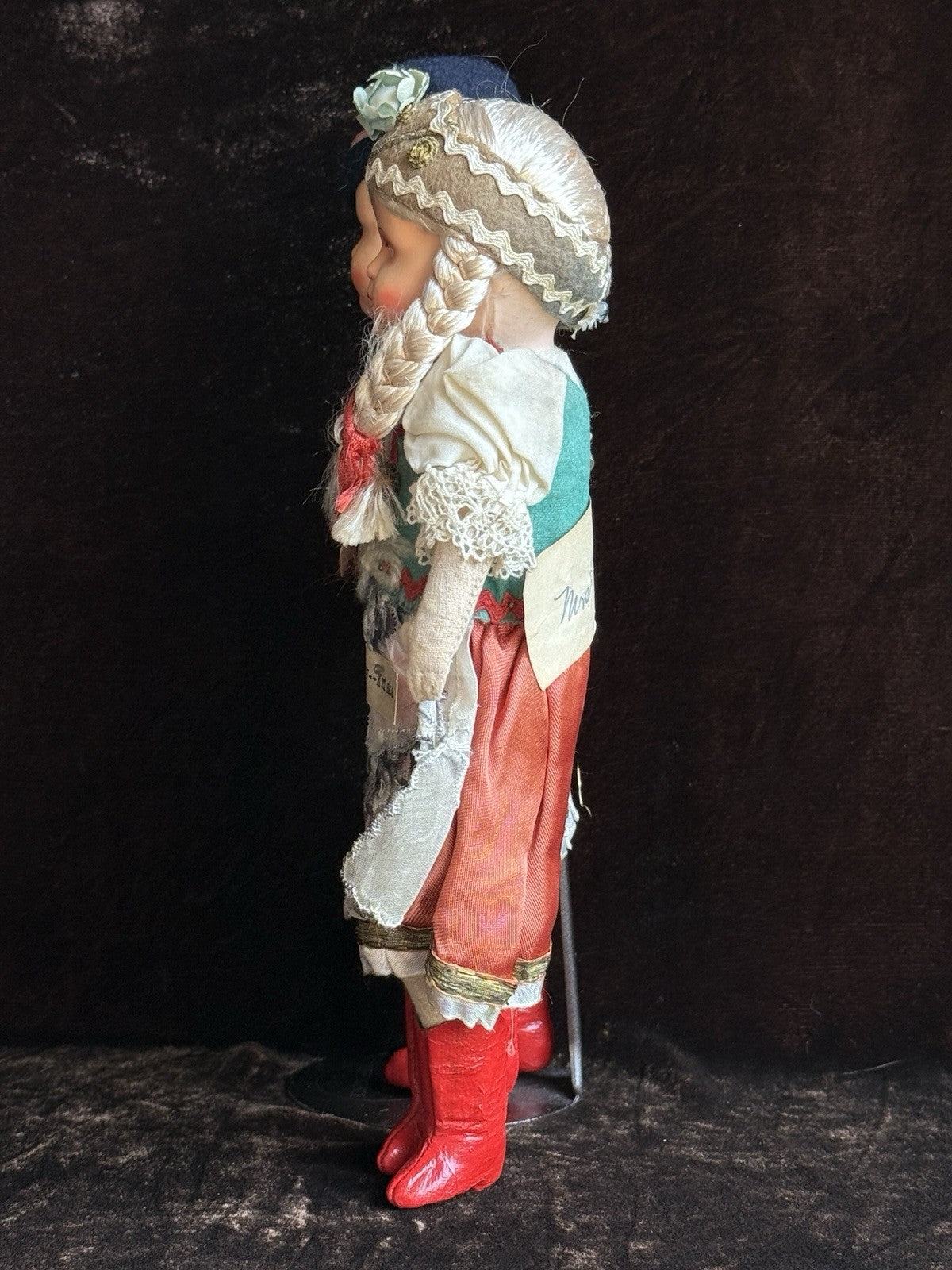Lot of 2 Vintage Hungarian 9.5” Boy and Girl Dolls in Traditional Costumes